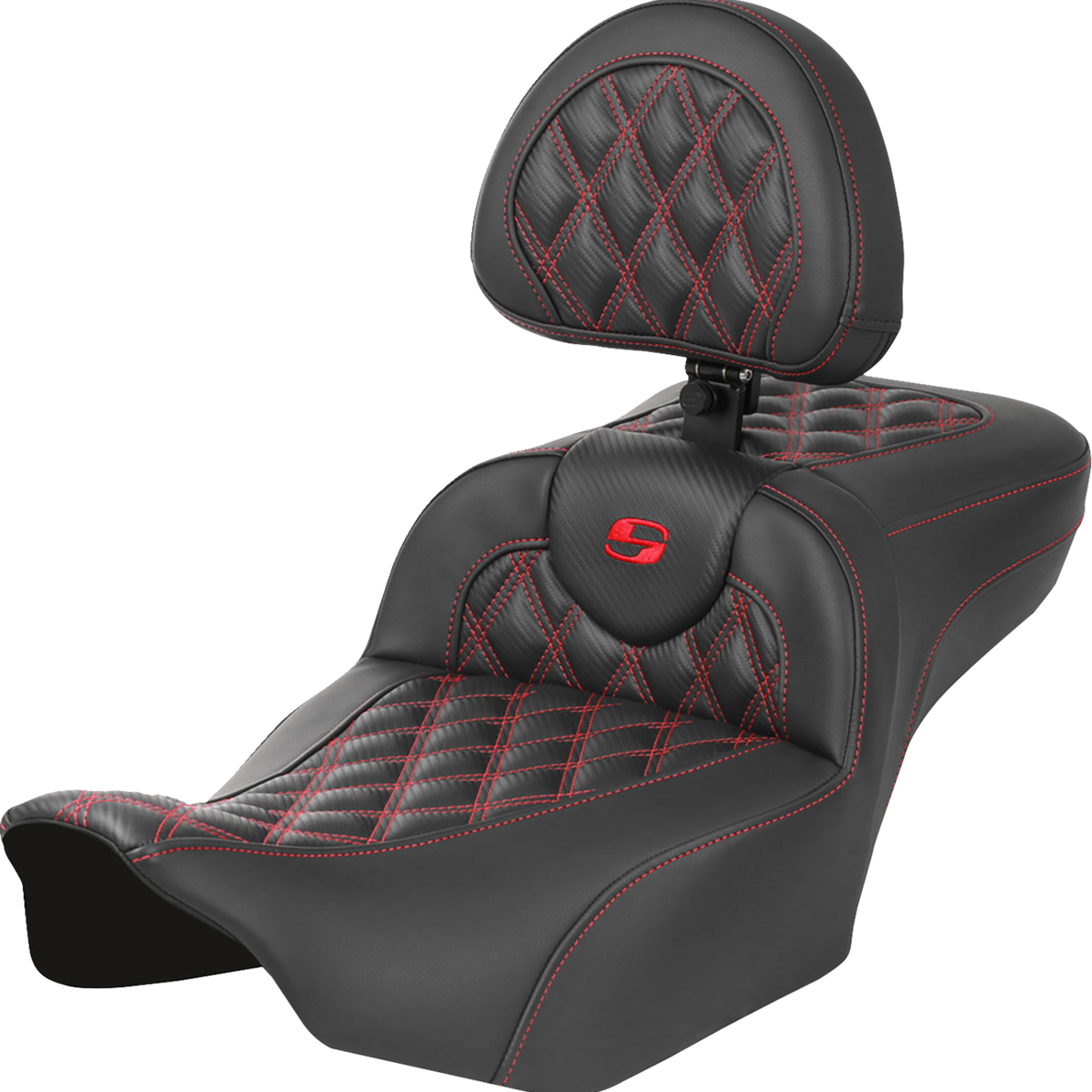 SADDLEMEN Roadsofa Extended Reach Seat with Backrest Lattice Stitc