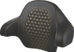 SADDLEMEN Tour Pack Backrest Pad - Honeycomb - Gold Stitching - FL '14-'24 - 814-07-15107 - PartsOutlet.com.au