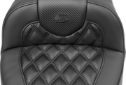 SADDLEMEN Roadsofa Extended Reach Seat - without Backrest - Carbon Fiber - Lattice Stitch - FLTR/FLHX '23-'24 - 823-07-20700 - PartsOutlet.com.au
