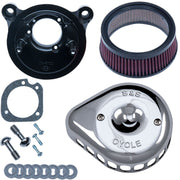 S&S CYCLE Stealth Air Cleaner Kit with Chrome Mini Teardrop Cover for 2001-2015 fuel-injected Softail® models, 2004-2017 fuel-injected Dyna® models, and 2003-2007 fuel-injected Touring models - 170-0441 - PartsOutlet.com.au