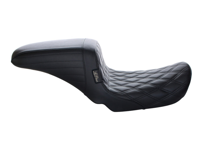LE PERA Kickflip Dual Seat With Black Double Diamond Stitch. Fits Dyna 2006-2017 - LK-591DD - PartsOutlet.com.au
