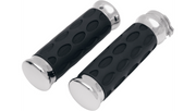 DRAG SPECIALTIES Grips - Hotop - Harley-Davidson 1980-2022 - Chrome/Rubber 06300372 - PartsOutlet.com.au
