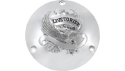 DRAG SPECIALTIES 3 Hole Chrome - Harley-Davidson 1969-1999 - Live to Ride Derby Cover 33-0010CA - PartsOutlet.com.au