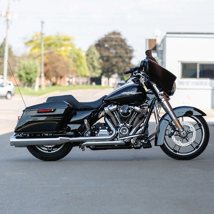 S&S CYCLE EL DORADO EXHAUST SYSTEM for M8 TOURING MODELS–Chrome with Chrome Tracer End Cap 550-0851A - PartsOutlet.com.au