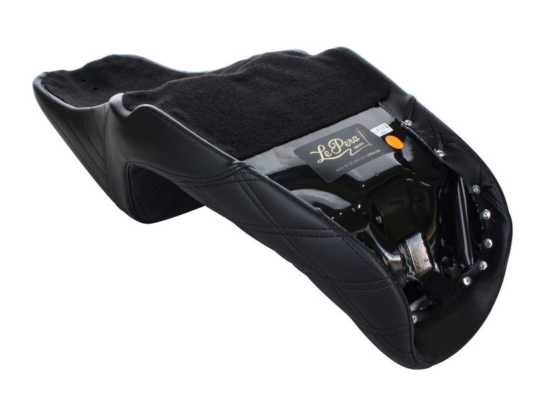 LE PERA Kickflip Dual Seat With Black Double Diamond Stitch. Fits Dyna 2006-2017 - LK-591DD - PartsOutlet.com.au