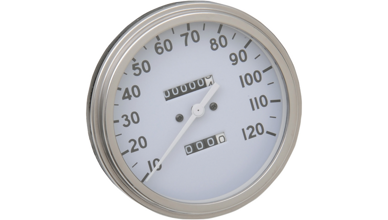 DRAG SPECIALTIES 5" MPH FL-Style 2:1 Speedometer - White Face - FL '47-'84 - 72758M