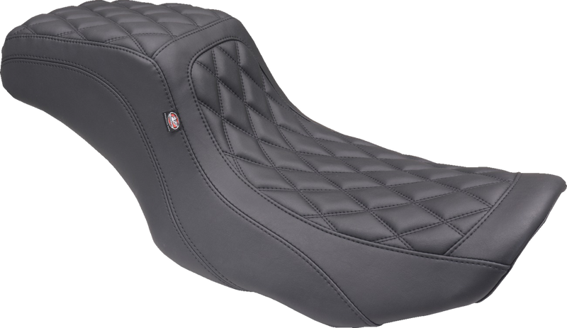 MUSTANG One Piece 2-Up Squareback Seat - Double Diamond - Black Stitch - FLH/FLT '23-'24 88415