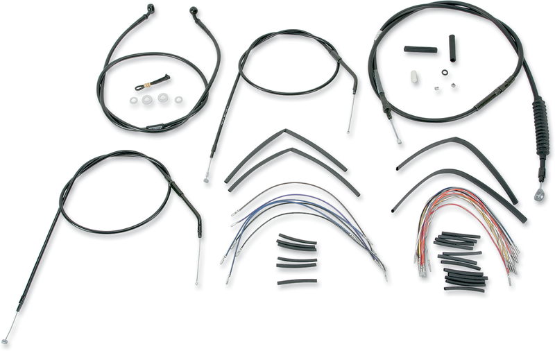 BURLY BRAND Control Kit - 16" Ape Hanger Handlebars - Harley-Davidson '96-'03 - B30-1001