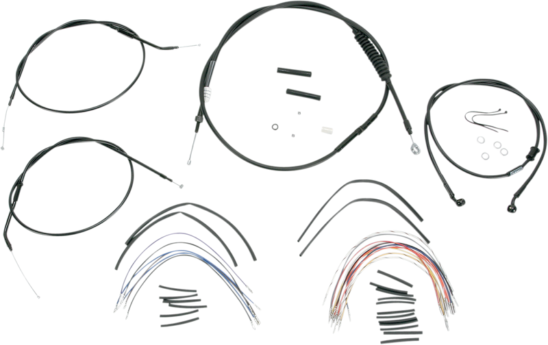 BURLY BRAND Control Kit - 12" Ape Hanger Handlebars - Harley-Davidson '04-'06 - B30-1007