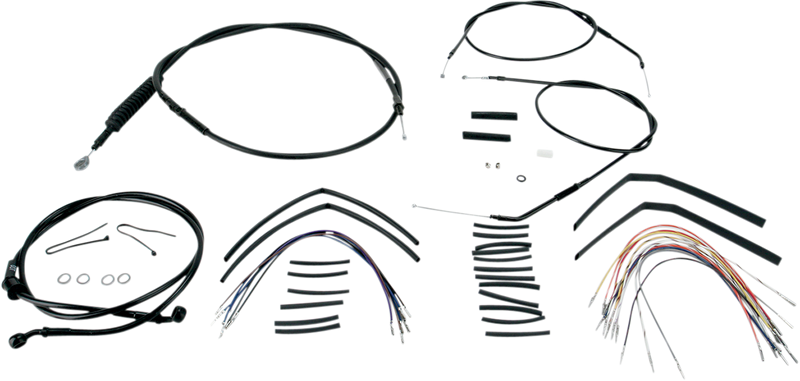 BURLY BRAND Control Kit - 14" Ape Hanger Handlebars - Harley-Davidson '04-'06 - B30-1002