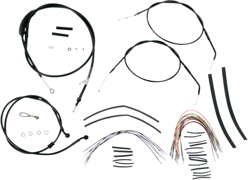 BURLY BRAND Control Kit - 14" Ape Hanger Handlebars - Harley-Davidson Sportster '07-'13 - B30-1004