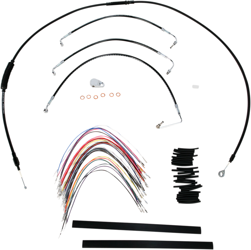 BURLY BRAND Control Kit - 13" Ape Hanger Handlebars - Harley-Davidson '08-'13 - B30-1032