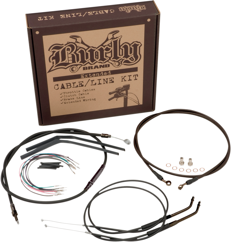 BURLY BRAND Control Kit - 16" Ape Hanger Handlebars - Wide Glide '07-'11 - B30-1047