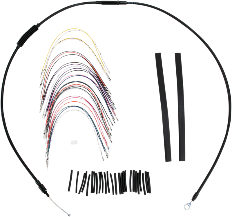 BURLY BRAND Control Kit - 13" Ape Hanger Handlebars - ABS - Harley-Davidson '08-'13 - B30-1048