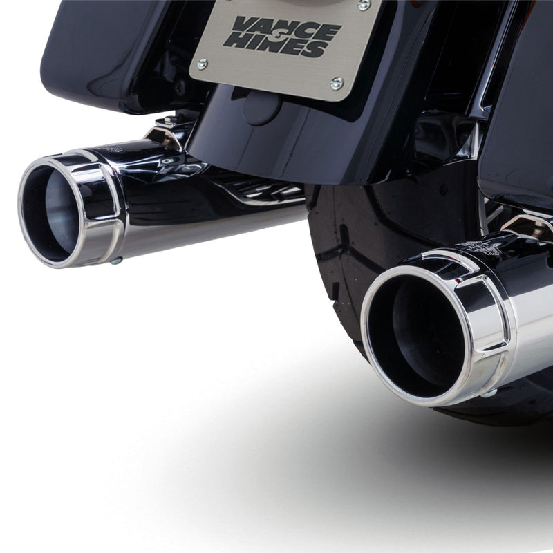 VANCE & HINES 4.5" Torquer Mufflers for 2017+ M8 Touring FL - Chrome - 16674