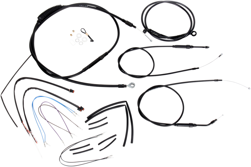 BURLY BRAND Control Kit - 12" Ape Hanger Handlebars - Harley-Davidson '12-'17 - B30-1067