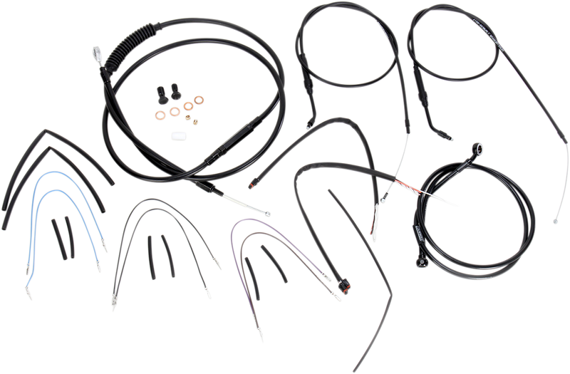 BURLY BRAND Control Kit - 14" Ape Hanger Handlebars - Harley-Davidson '12-'17 - B30-1068