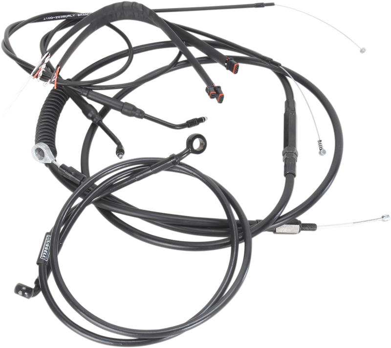 BURLY BRAND Control Kit - 16" Ape Hanger Handlebars - Harley-Davidson '12-'17 - B30-1069