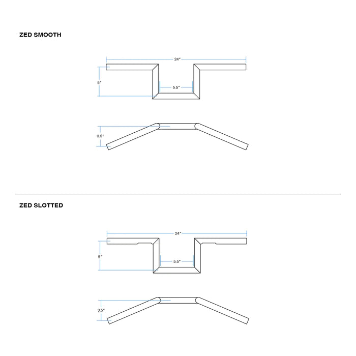 BILTWELL Handlebar - Zed - Black - SLOTTED - 6010-2016 - PartsOutlet.com.au