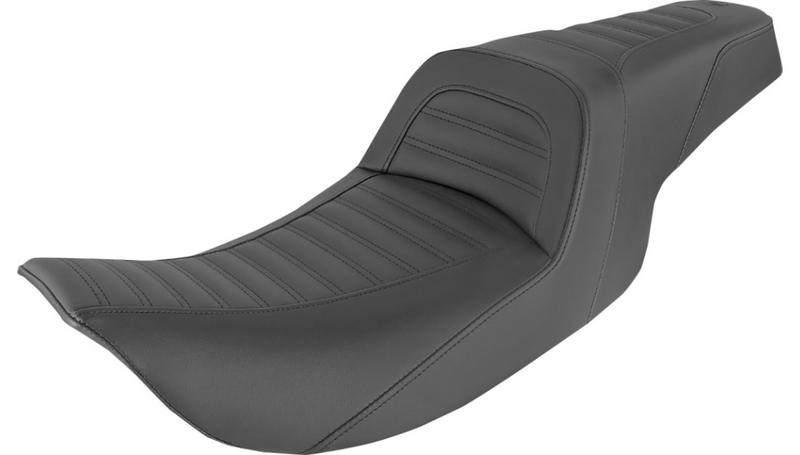 SADDLEMEN Slim Roll & Pleat Seat - Black- Street Glide/Road King '97-'07 - 897-06-161 - PartsOutlet.com.au