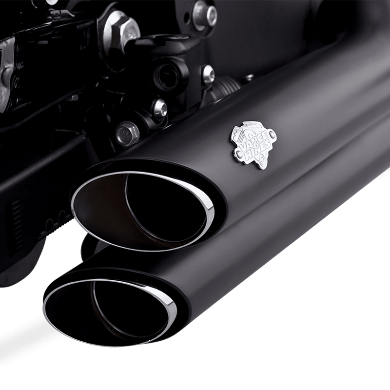 VANCE & HINES Shortshots Staggered Exhaust System - '86 - '11 Softail - Matte Black Ceramic 47221 - PartsOutlet.com.au