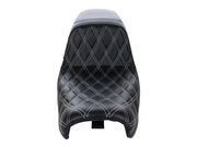 LE PERA Kickflip Dual Seat With White Double Diamond Stitch. Fits Dyna 2006-2017 - LK-591DDW - PartsOutlet.com.au