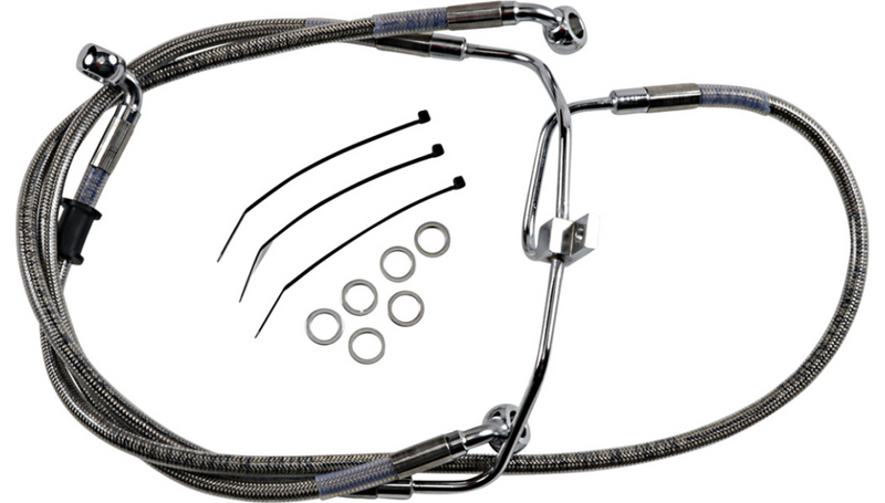 DRAG SPECIALTIES Brake Line - +6" - Stainless Steel - FXDF '08-'17 - 660325-6