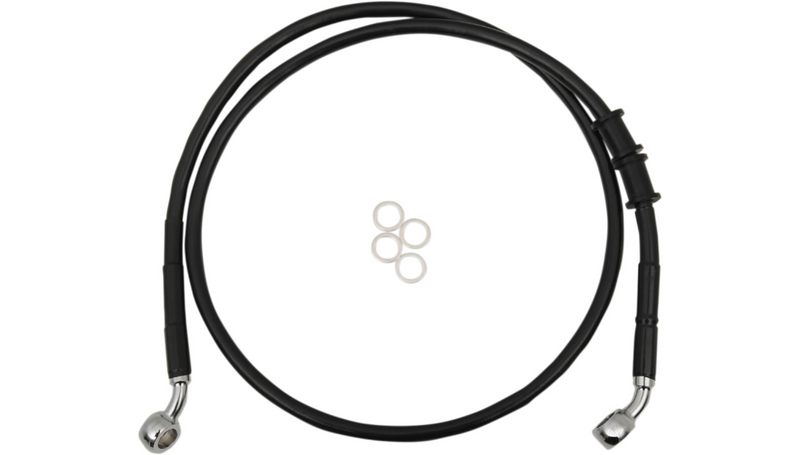 DRAG SPECIALTIES Brake Line - Front - +4" - Black - '14-'22 XL - 614772-4BLK
