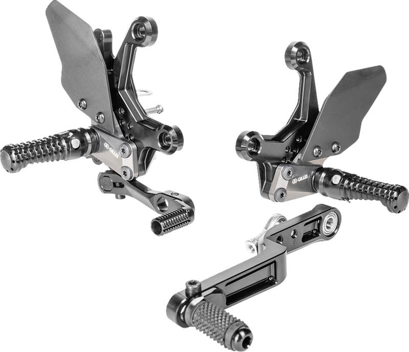 GILLES TOOLING Adjustable Rearset - AS31GT - Black - Suzuki AS31-S03-B