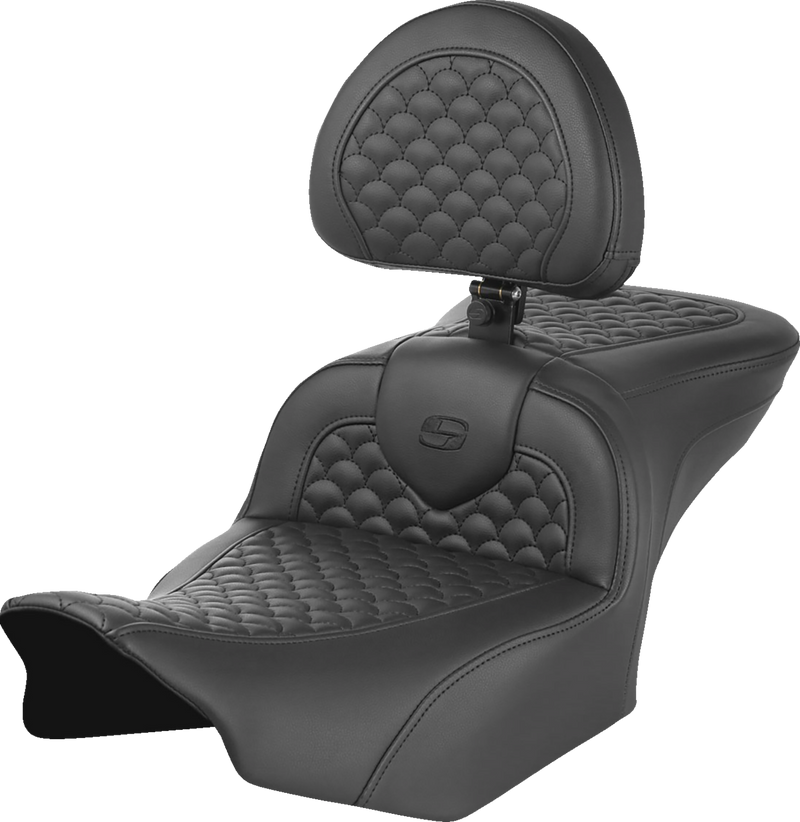 SADDLEMEN Roadsofa Seat with Backrest - Scallop Stitch - FLTR/FLHX '23-'25 - Part - 823-07-208B0