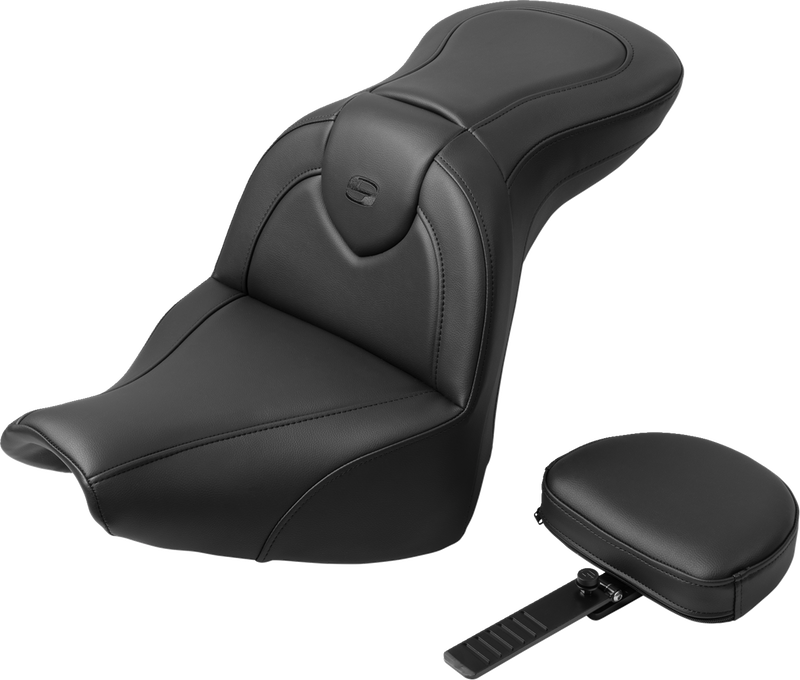 SADDLEMEN RoadSofa Seat with Backrest - Black Stitch - FXBR/S '18-'22 - Part - 818-31-187BR
