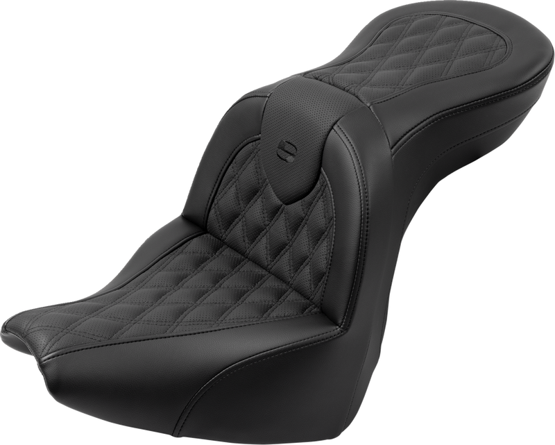 SADDLEMEN Roadsofa Seat with Backrest - Lattice Stitch - FXBR/S '18-'22 - 818-31-182BR