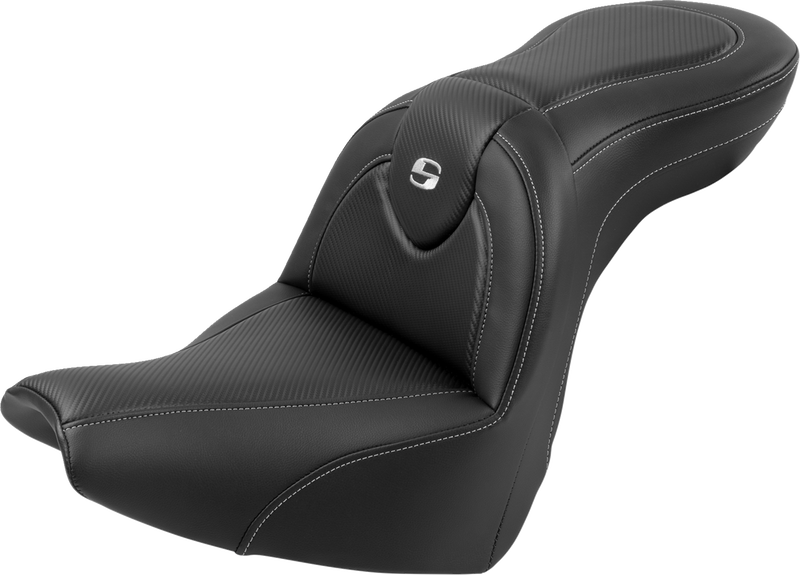 SADDLEMEN Roadsofa Seat with Backrest - Carbon Fiber - FXBR/S '18-'22 - Part - 818-31-185BR