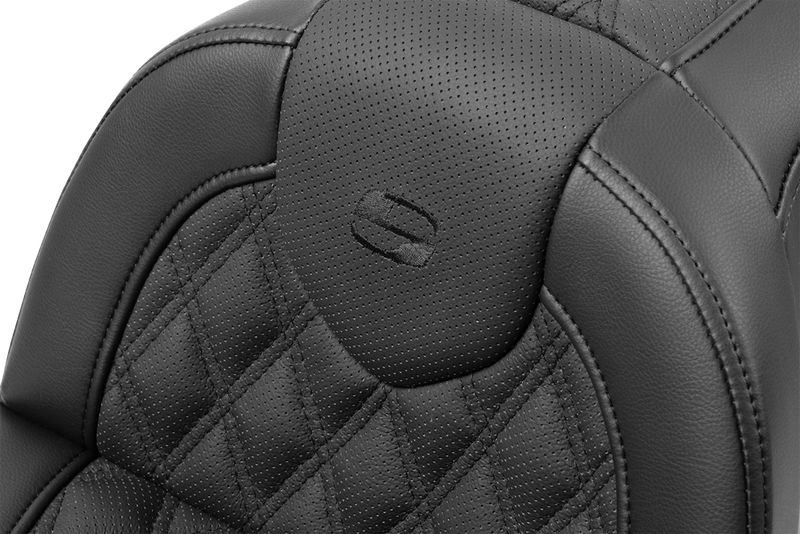 SADDLEMEN Roadsofa Seat with Backrest - Lattice Stitch - FXBR/S '18-'22 - 818-31-182BR