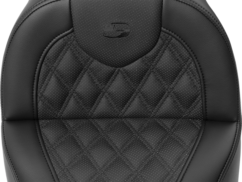 SADDLEMEN Roadsofa Seat with Backrest - Lattice Stitch - FXBR/S '18-'22 - 818-31-182BR