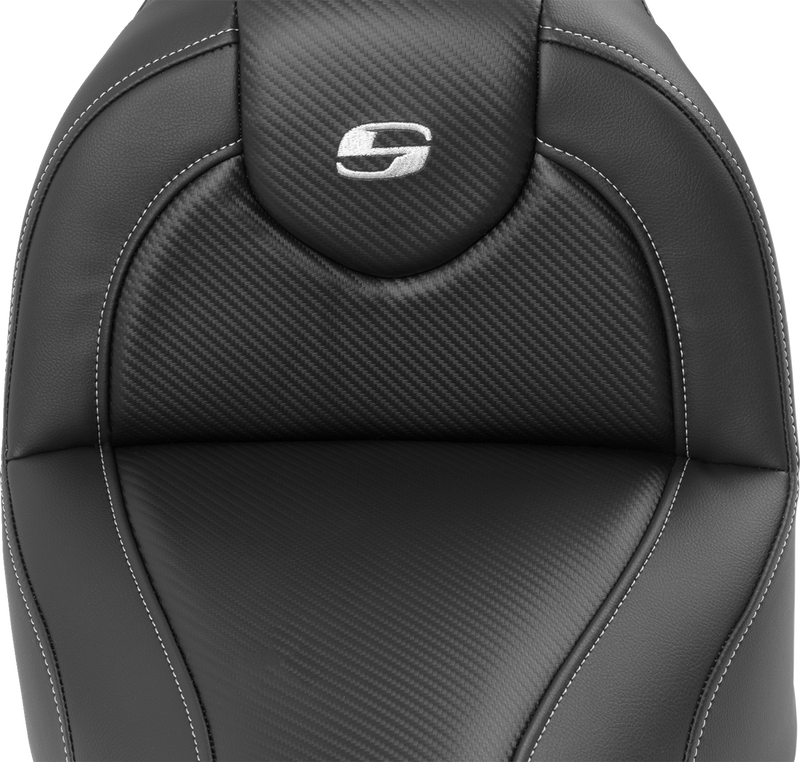 SADDLEMEN Roadsofa Seat with Backrest - Carbon Fiber - FXBR/S '18-'22 - Part - 818-31-185BR