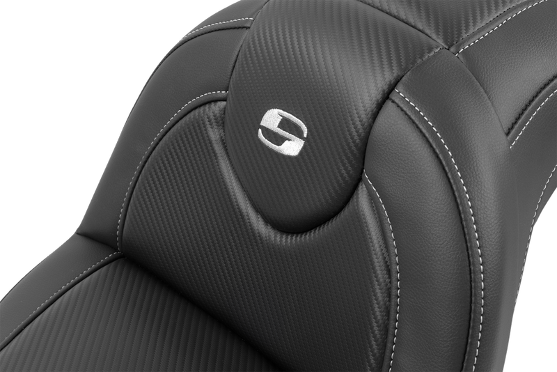 SADDLEMEN Roadsofa Seat with Backrest - Carbon Fiber - FXBR/S '18-'22 - Part - 818-31-185BR