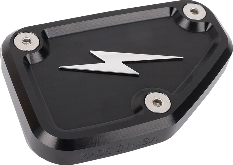 THRASHIN SUPPLY CO. Master Cylinder Cover - Brake - Front - Black/Twice-Cut TSC-3178-4