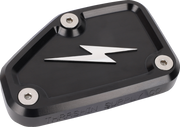 THRASHIN SUPPLY CO. Master Cylinder Cover - Brake - Front - Black/Twice-Cut TSC-3178-4