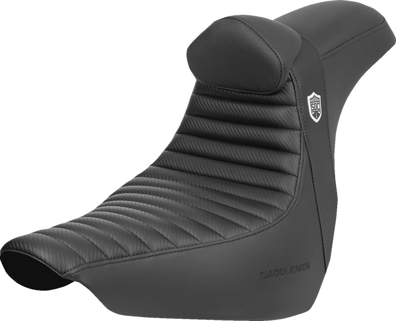 SADDLEMEN Pro Series SDC Performance Seat with Backrest - Tuck-n-Roll/Carbon Fiber - Gripper - FLSB/FX '18-'25 - SC81829TB