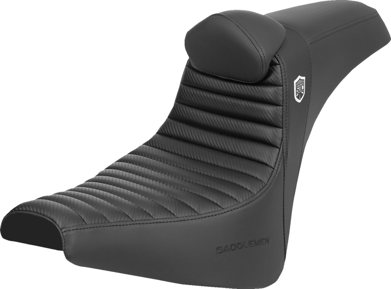 SADDLEMEN Pro Series SDC Performance Seat with Backrest - Tuck-n-Roll/Carbon Fiber - FX '18-'25 - SC81830TB