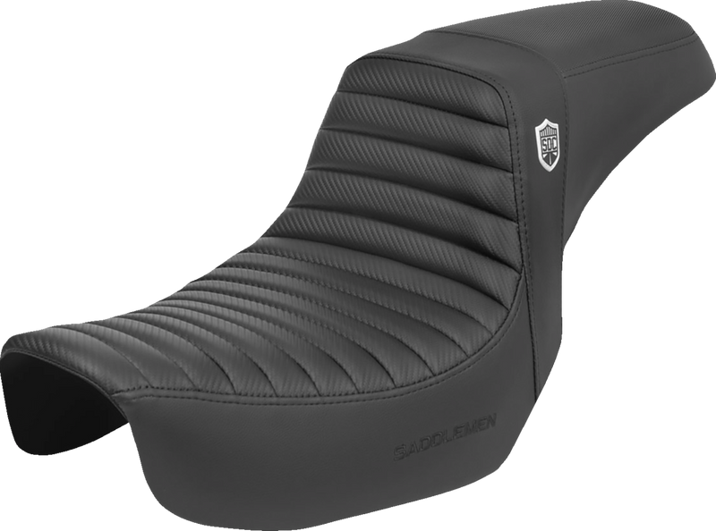 SADDLEMEN SDC Pro Series Tuck & Roll Seat - Carbon/Black - '06-'17 Dyna - SC80604T