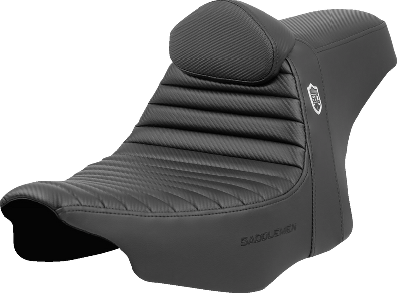SADDLEMEN Pro Series SDC Performance Seat - Tuck-n-Roll with Backrest - FLH/FLT '23-'25 - SC82307TB
