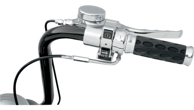 DRAG SPECIALTIES Grips - Hotop - Harley-Davidson 1980-2022 - Chrome/Rubber 06300372 - PartsOutlet.com.au