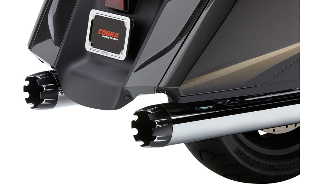 COBRA Dual Cut Mufflers - Honda GL 2012-2017 - Chrome 1219 - PartsOutlet.com.au