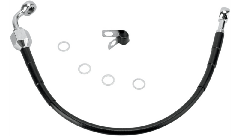 DRAG SPECIALTIES Brake Line - Rear - Black - 15-3/4" - FXD '00-'07 - 640111-BLK