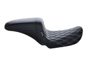 LE PERA Kickflip Dual Seat With White Double Diamond Stitch. Fits Dyna 2006-2017 - LK-591DDW - PartsOutlet.com.au