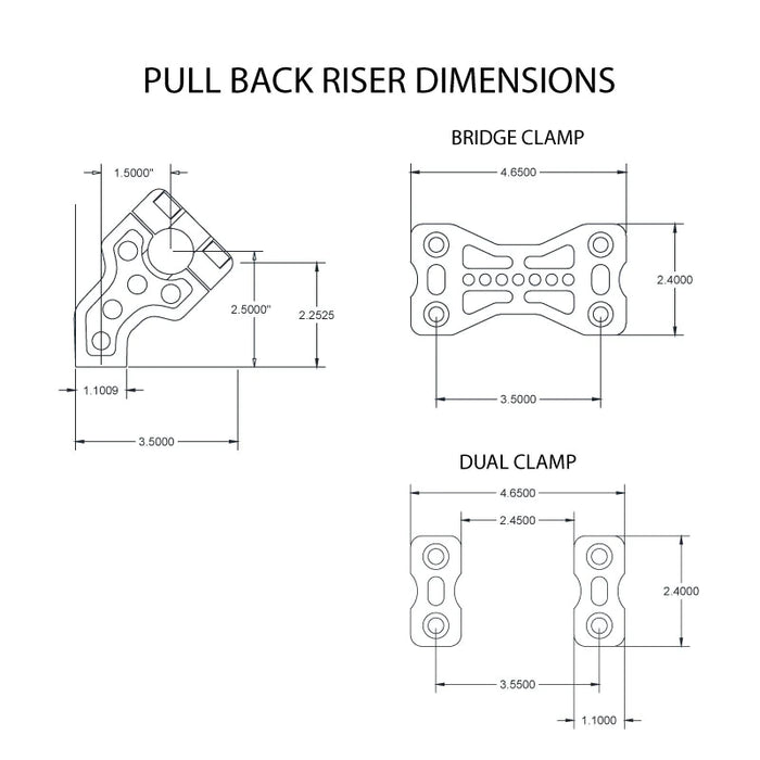 JOKER MACHINE Risers - Pullback - Bridge - Chrome 03-866-1C