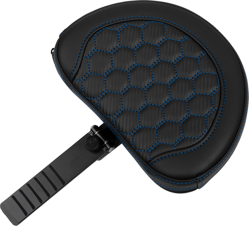 SADDLEMEN Roadsofa* Extended Reach Seat - with Backrest - Honeycomb - Blue Stitch - FLTR/FLHX '23-'24 823-07-190B1