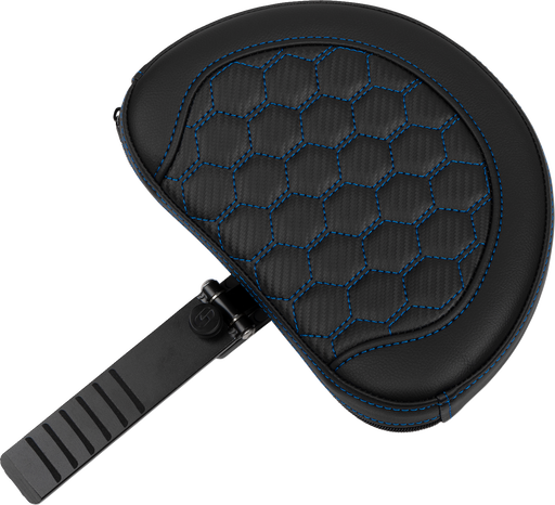 SADDLEMEN Roadsofa* Extended Reach Seat - with Backrest - Honeycomb - Blue Stitch - FLTR/FLHX '23-'24 823-07-190B1